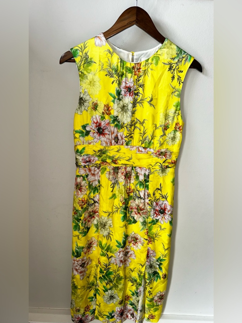 Anthropologie Yellow Floral Midi Dress